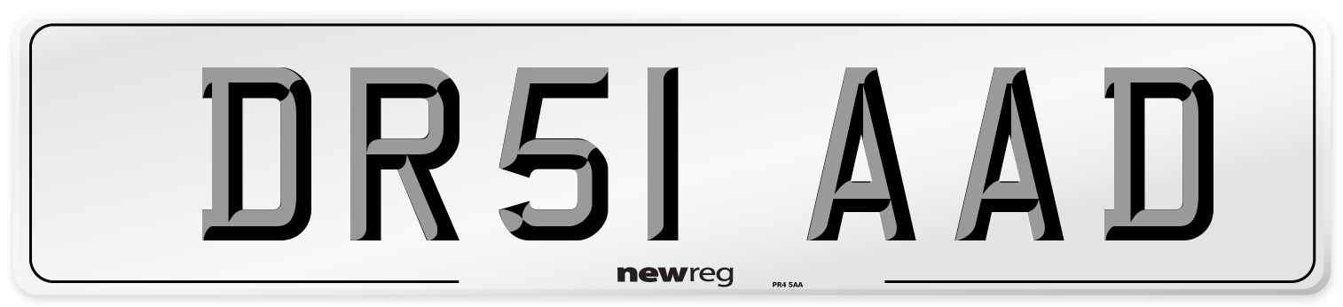 DR51 AAD Number Plate from New Reg